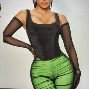 Corset top including gloves